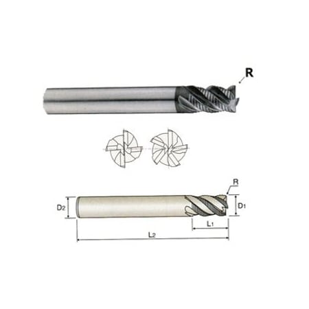 Yg-1 Tool 5-Flute ExtendedReach Corner Radius RoughingFlatShankXSpeedCarbide End Mill G93040